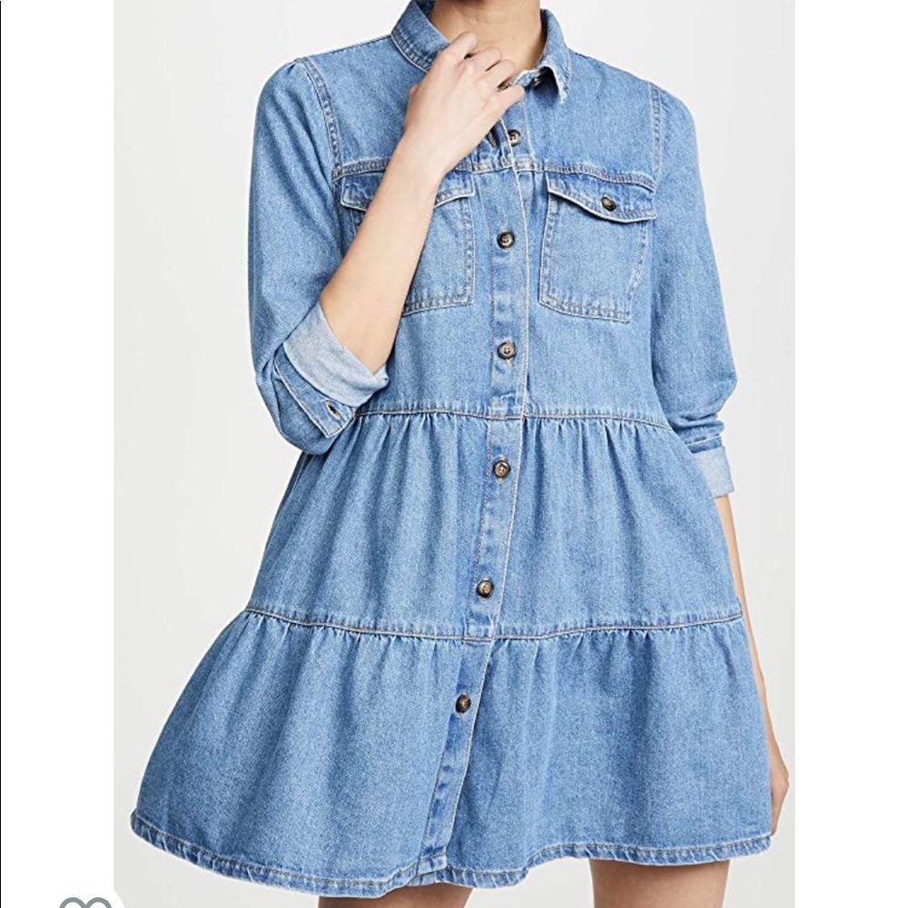 FREE PEOPLE Nicole Boho Denim Dress | XL | NWT - Picture 1 of 7